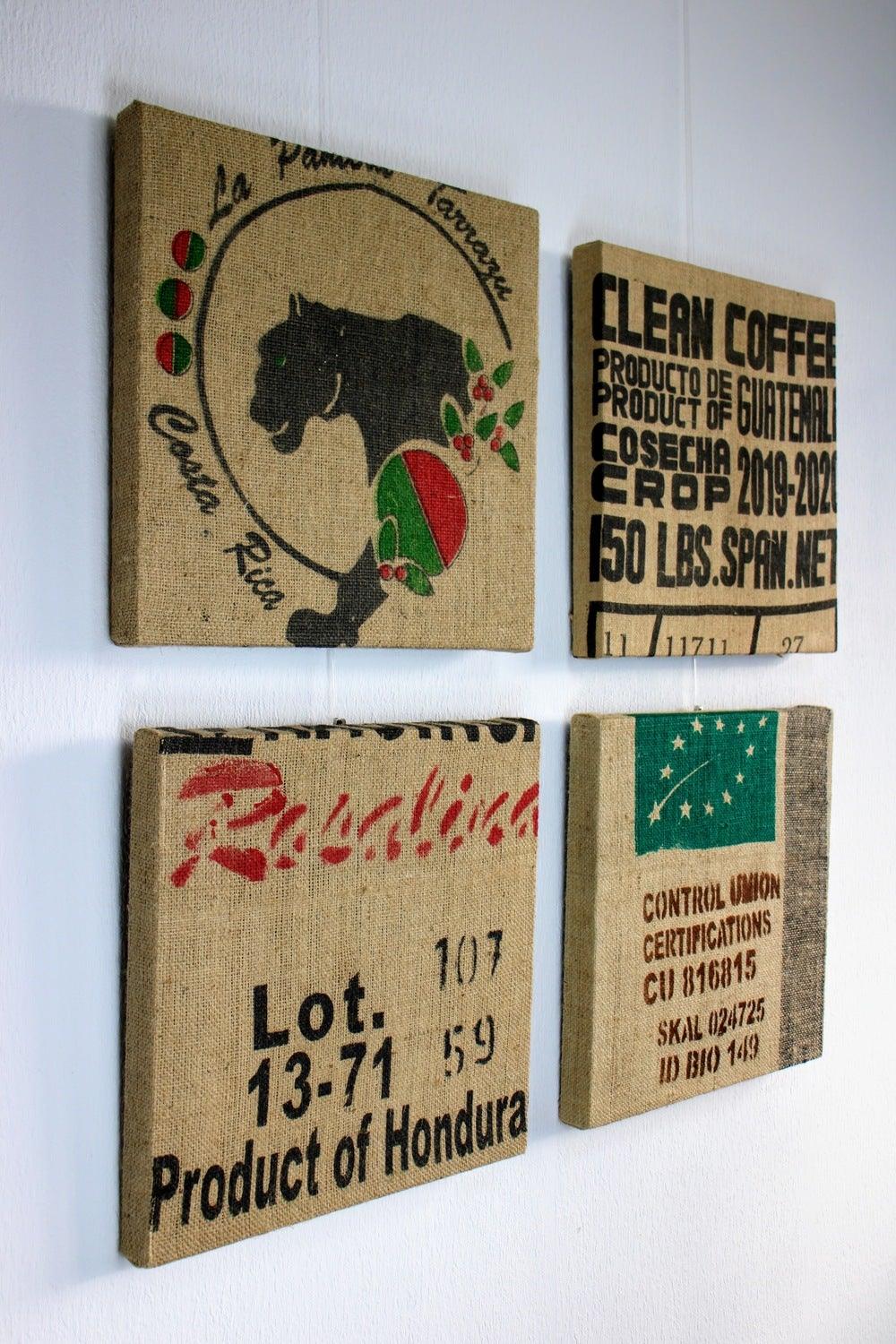 Set van jute akoestische koffiezakpanelen